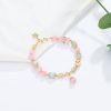 Crystal Female Recruit Peach Pollen Crystal Bracelet With Stars Wearing