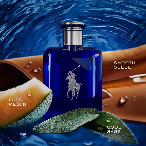 RALPH LAUREN FRAGRANCES - Polo Blue - Eau de Toilette - Men's Cologne - Aquatic & Fresh - With Citrus, Sage, and Suede - Medium Intensity