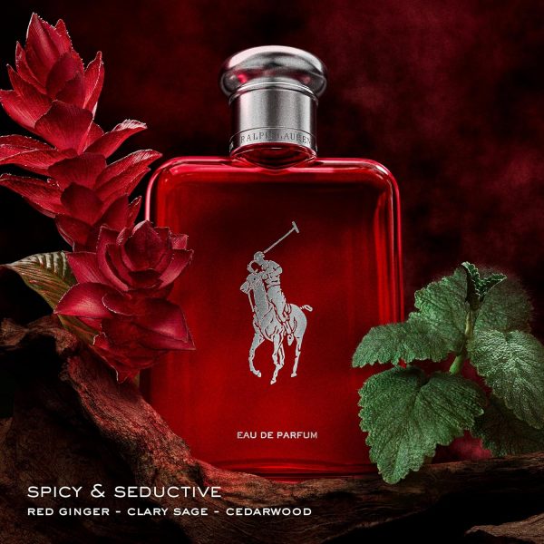 RALPH LAUREN FRAGRANCES Polo Red - Eau de Parfum - Men's Cologne - Woody & Spicy - With Ginger, Sage, and Cedarwood - Medium Intensity - 4.2 Fl Oz
