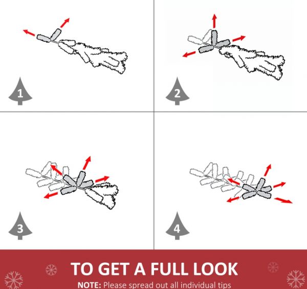 6ft White Christmas Tree Pre Lit PVC With Metal Stand 250 Warm White LED Tips For Home Decoration