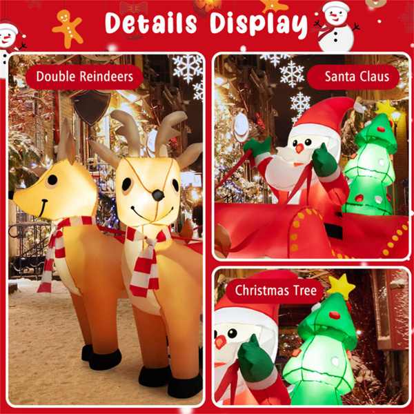 7.2 Feet Christmas Decoration Christmas Inflatable Santa Rides Sled,Amazon And Temu Banned Sales, No Shipping On Weekends.