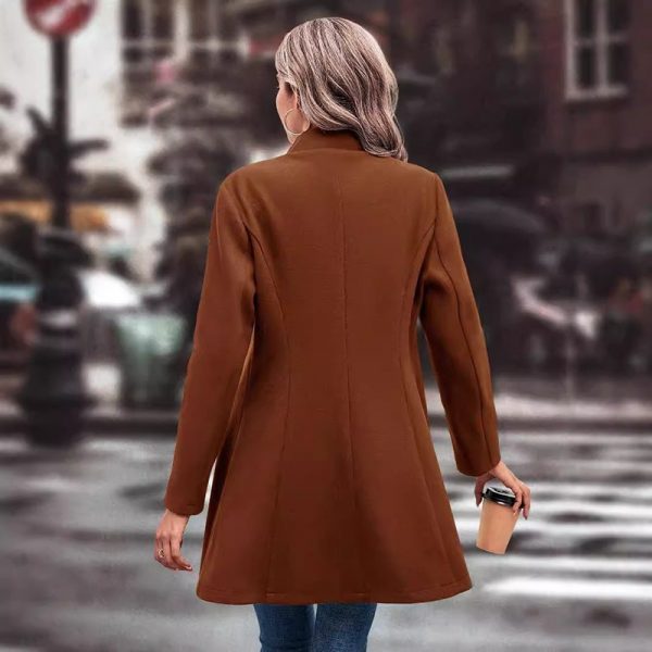 0cec96b3-7427-469f-9364-9869b8bbcab9.jpg Women's Winter Overcoat Lapel Collar Single Breasted Outerwear Long Pea Coat
