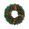 24 - Inch Christmas Wreath. Unlit, Yellow - Lit, Colorful - Lit Styles