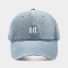 American Retro Denim Alphabet Peaked Cap