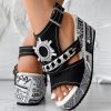 375d9fdd-53ff-49d9-a95b-1abf05ad2d8f.jpg Newspaper Buckle Denim Wedge Slides - Anklet Not Included