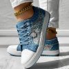Floral Embroidered Polka Dot Print Sneakers