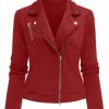 Women's Oblique Zipper Fastener Decoration Slim Casual Jacket