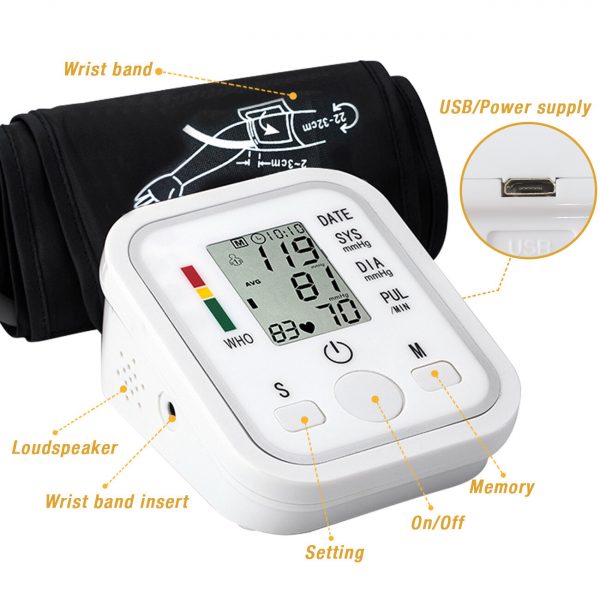 40cff4c7-87b8-478d-8d7b-14fe5ddec9a7.jpg Automatic Upper Arm Blood Pressure Monitor Pulse Meter BP Machine Voice Talking