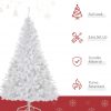 6ft White Christmas Tree Pre Lit PVC With Metal Stand 250 Warm White LED Tips For Home Decoration