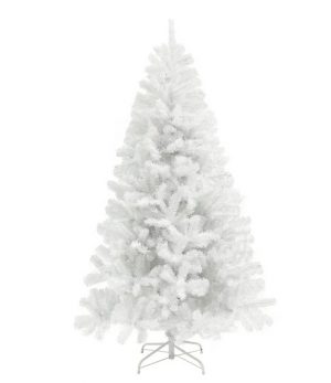 HOMCOM 9ft Tall Artificial Christmas Tree, Unlit Xmas Tree With 2132 Branch Tips, Auto Open, Steel Base, Holiday  For Home Office, White