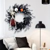 Halloween Wreath Decoration Skeleton Garland - Wall Hanging Plastic Decor For Harvest, Halloween & Universal Holidays