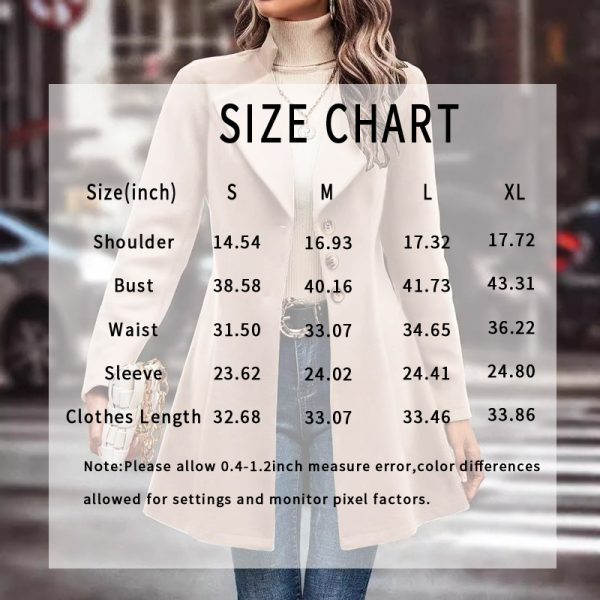 55885406-bc19-4515-8031-c333e6510733.jpg Women's Winter Overcoat Lapel Collar Single Breasted Outerwear Long Pea Coat