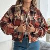 568f6ec4-9c8b-45dc-b01a-844980b11fb8.jpg Womens Button Down Shirts Jacket Long Sleeve Plaid Shackets Business Casual Blouse Top