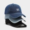American Retro Denim Alphabet Peaked Cap