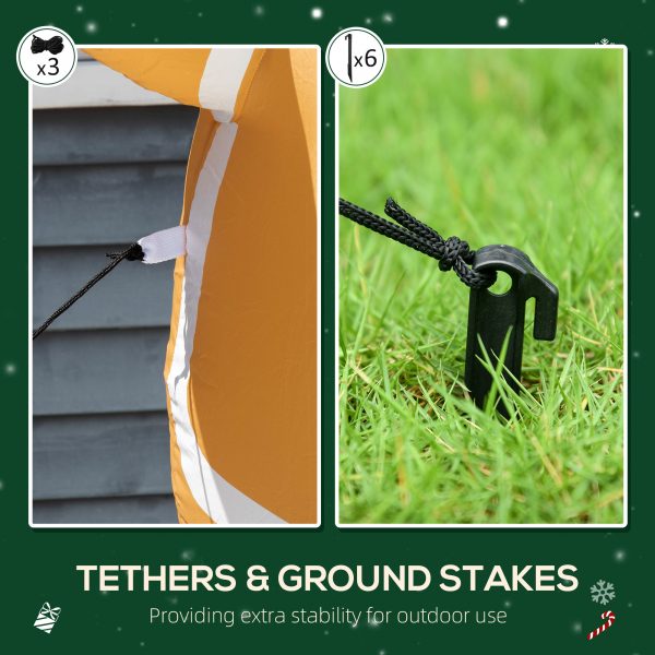 6ft Christmas Inflatable Gingerbread Man, Outdoor Blow-Up Yard Decoration With LED Lights Display