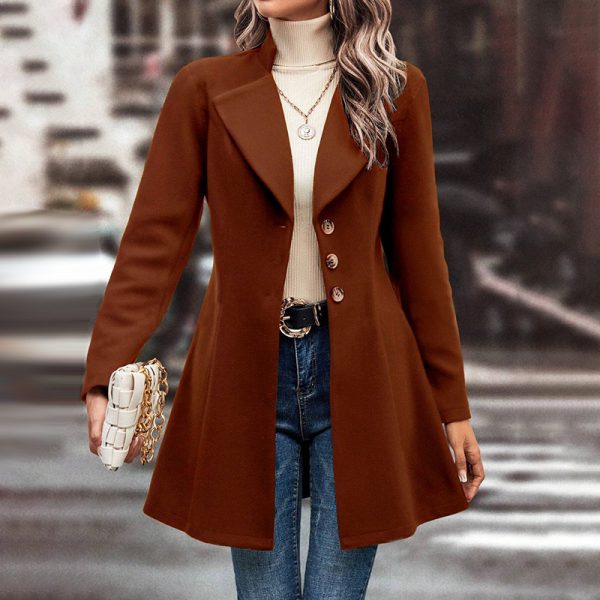 64bfa3c2-13c6-4a8e-bc5d-e092d4f6e096.jpg Women's Winter Overcoat Lapel Collar Single Breasted Outerwear Long Pea Coat