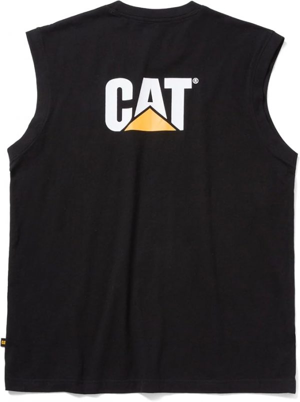Caterpillar Camiseta sin mangas con bolsillo para hombre
