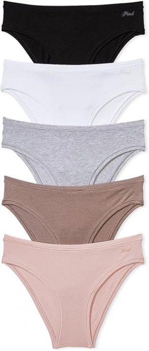 Victoria's Secret PINK - Ropa interior atrevida de algodón para mujer, de cobertura mínima, paquete múltiple (XS-XXL)
