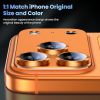 Uyiton Compatible with iPhone 17 Pro Max Camera Lens Protector - [Not Easy to Break][Strong Adsorption][Case-Friendly] Metal Tempered Glass Rear Camera Screen Cover - Cosmic Orange