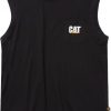 Caterpillar Camiseta sin mangas con bolsillo para hombre