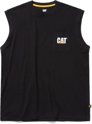 Caterpillar Camiseta sin mangas con bolsillo para hombre
