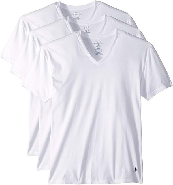 POLO RALPH LAUREN Men's Classic Fit Cotton V-Neck Undershirt 3-Pack