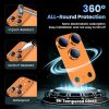 Uyiton Compatible with iPhone 17 Pro Max Camera Lens Protector - [Not Easy to Break][Strong Adsorption][Case-Friendly] Metal Tempered Glass Rear Camera Screen Cover - Cosmic Orange