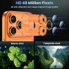 Uyiton Compatible with iPhone 17 Pro Max Camera Lens Protector - [Not Easy to Break][Strong Adsorption][Case-Friendly] Metal Tempered Glass Rear Camera Screen Cover - Cosmic Orange