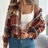 78679300-abe0-41d1-9cc4-d0ccd46308ad.jpg Womens Button Down Shirts Jacket Long Sleeve Plaid Shackets Business Casual Blouse Top