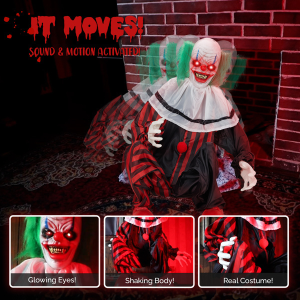 2.6ft Clown Halloween Standing Decoration