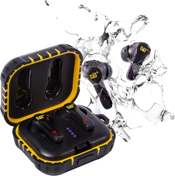 CAT Auriculares Bluetooth con cancelación de ruido – Auriculares inalámbricos resistentes para trabajo, auriculares de trabajo Bluetooth, a prueba de polvo, a prueba de golpes, resistentes al agua,