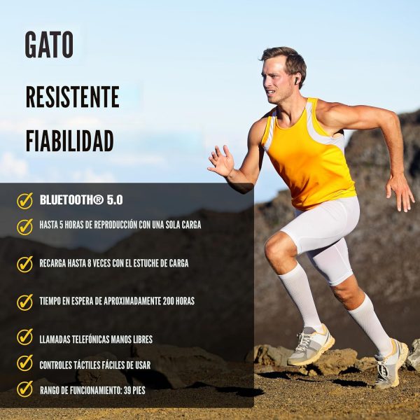 CAT Auriculares Bluetooth con cancelación de ruido – Auriculares inalámbricos resistentes para trabajo, auriculares de trabajo Bluetooth, a prueba de polvo, a prueba de golpes, resistentes al agua,