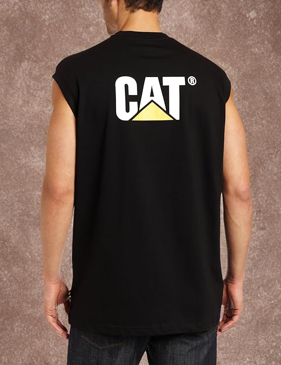 Caterpillar Camiseta sin mangas con bolsillo para hombre