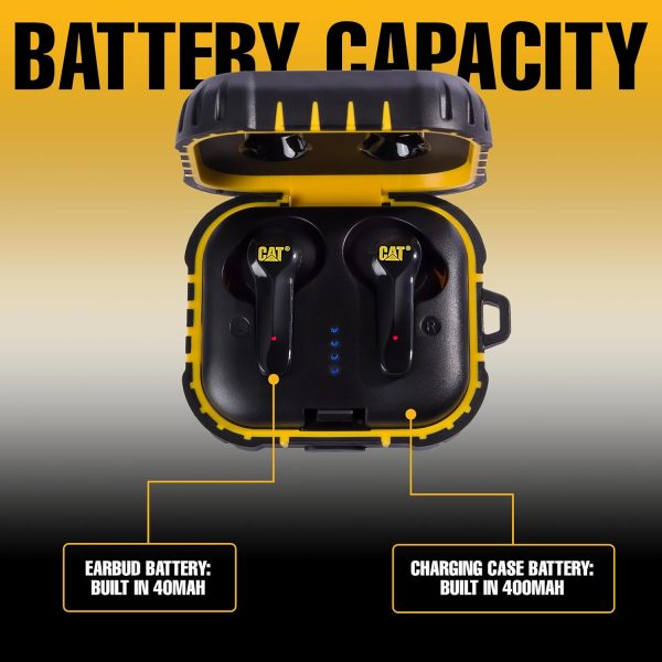 CAT Auriculares Bluetooth con cancelación de ruido – Auriculares inalámbricos resistentes para trabajo, auriculares de trabajo Bluetooth, a prueba de polvo, a prueba de golpes, resistentes al agua,