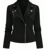 Women's Oblique Zipper Fastener Decoration Slim Casual Jacket