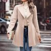88cc5acb-f777-4e7e-83c2-d37fa3d09f8a.jpg Women's Winter Overcoat Lapel Collar Single Breasted Outerwear Long Pea Coat