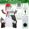 1Pc 5.9FT Christmas Inflatable Outdoor Decoration Snowman Penguin Blow Up Yard Decoration With LED Light Built-in Air Blower For Winter Holiday Xmas Garden