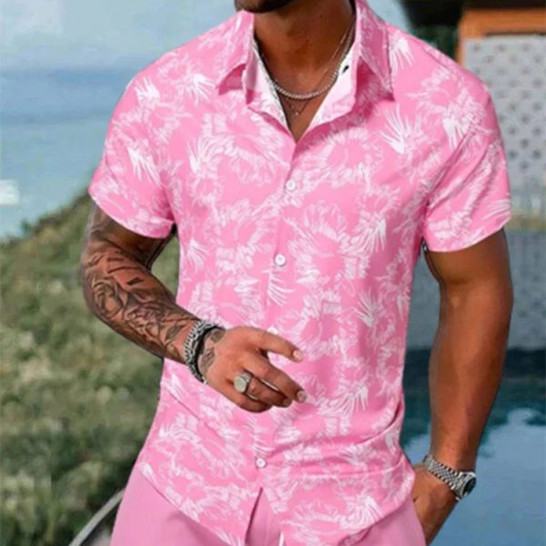 8e1cdbb3-4ba9-4728-aec6-a1d6c40edb40.jpg Lapel 3D Printed Casual Slim-fitting Type Short Sleeve Shirt Outfit