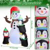 1Pc 5.9FT Christmas Inflatable Outdoor Decoration Snowman Penguin Blow Up Yard Decoration With LED Light Built-in Air Blower For Winter Holiday Xmas Garden