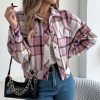 90ea5c8f-ef03-47e6-b136-c4bcdf163753.jpg Womens Button Down Shirts Jacket Long Sleeve Plaid Shackets Business Casual Blouse Top