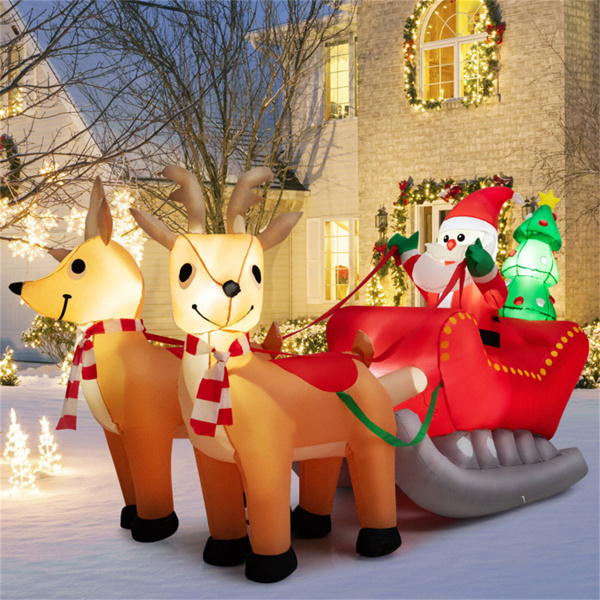 7.2 Feet Christmas Decoration Christmas Inflatable Santa Rides Sled,Amazon And Temu Banned Sales, No Shipping On Weekends.