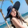 Women's Seaside Summer Vacation Foldable Sun Hat With Wide Brim