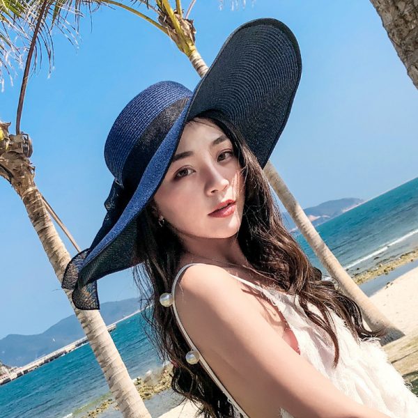 Women's Seaside Summer Vacation Foldable Sun Hat With Wide Brim