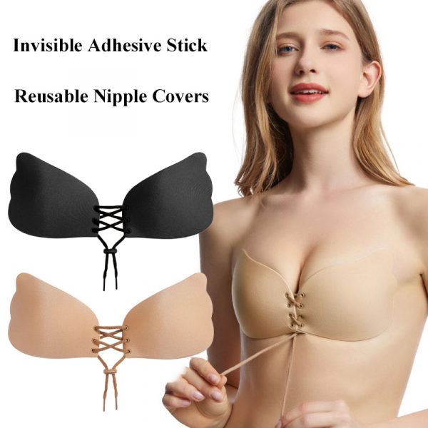 9caa6877-38e6-4a7d-a260-d9418a22305e.jpg Large Size Strapless Bra Adhesive Sticky Push Up Bras For Women Rabbit Brassiere Lingerie Invisible Women Hot