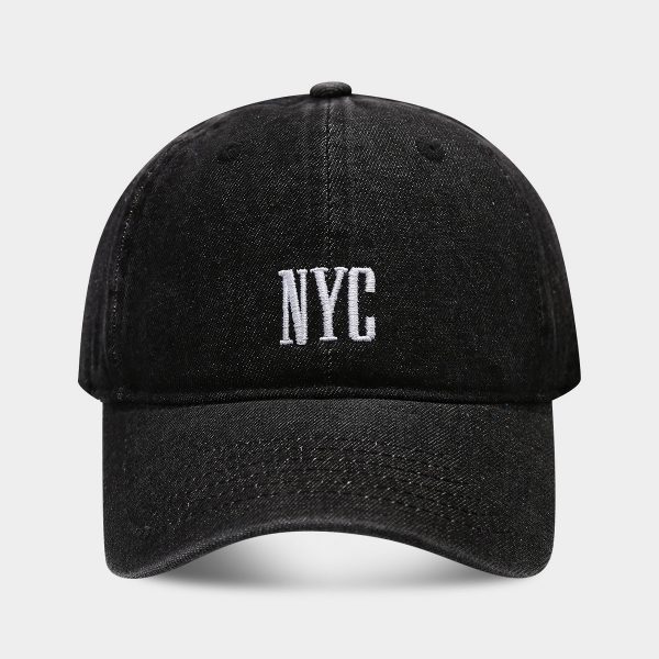 American Retro Denim Alphabet Peaked Cap