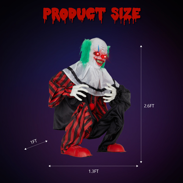 2.6ft Clown Halloween Standing Decoration