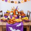 72 Pcs Halloween Party Supplies Halloween Disposable Paper Food Trays With 60 Pcs Firework Party Picks For Halloween Food Storage Charcuterie Board Serving