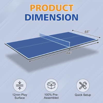 7ft  Mid-Size Ping Pong Conversion Top Foldable  Portable Table Tennis Table Top For Indoor Games