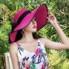 Women's Seaside Summer Vacation Foldable Sun Hat With Wide Brim