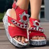 c58303ed-40c4-4832-8c27-b0760ecb7227.jpg Newspaper Buckle Denim Wedge Slides - Anklet Not Included